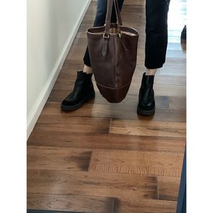 Madewell bucket/satchel bag in dark brown/brass HW